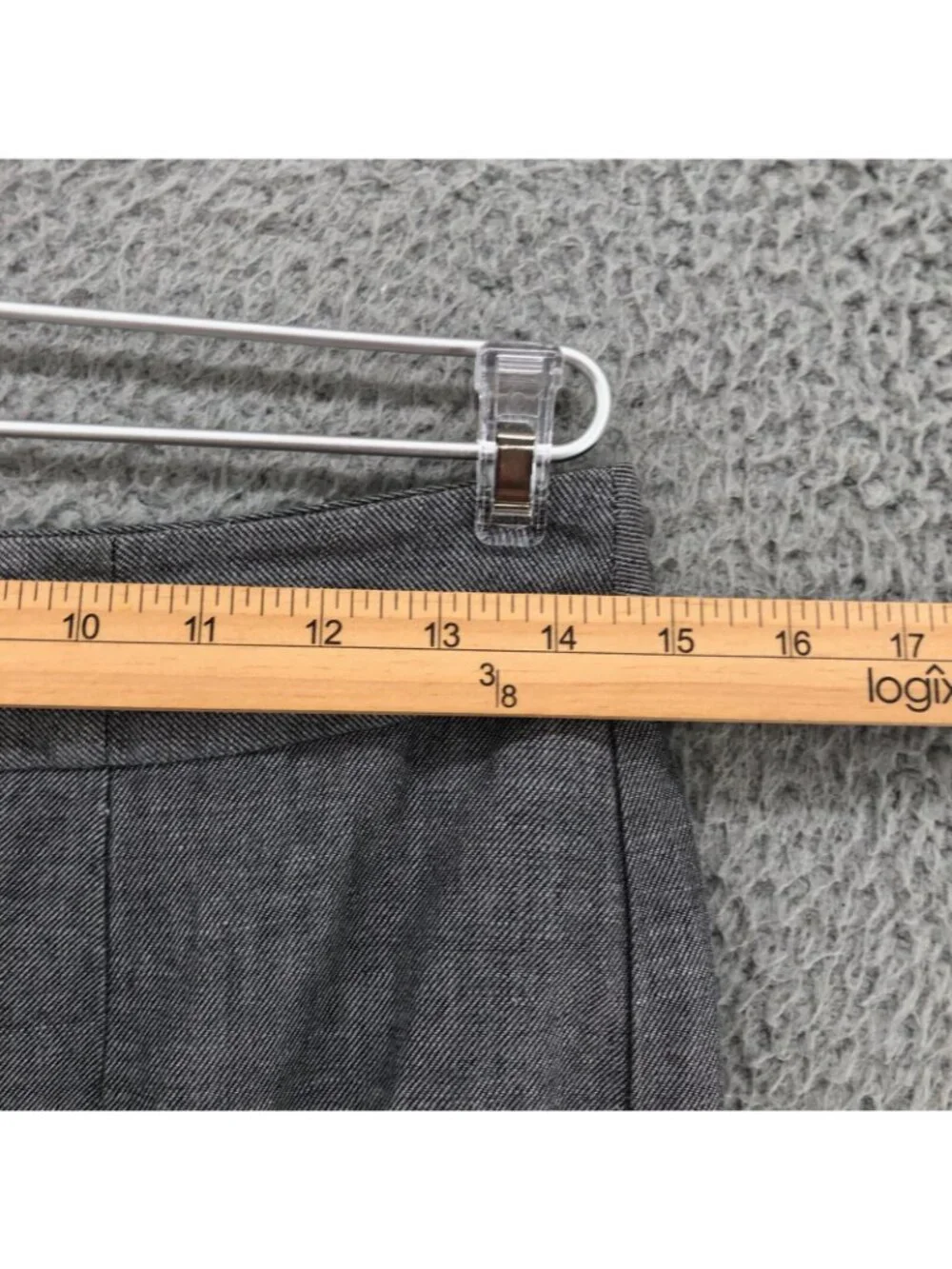 Banana Republic Skirt Womens 4 Gray Linen Cotton Blend Pencil Coin Pocket Career